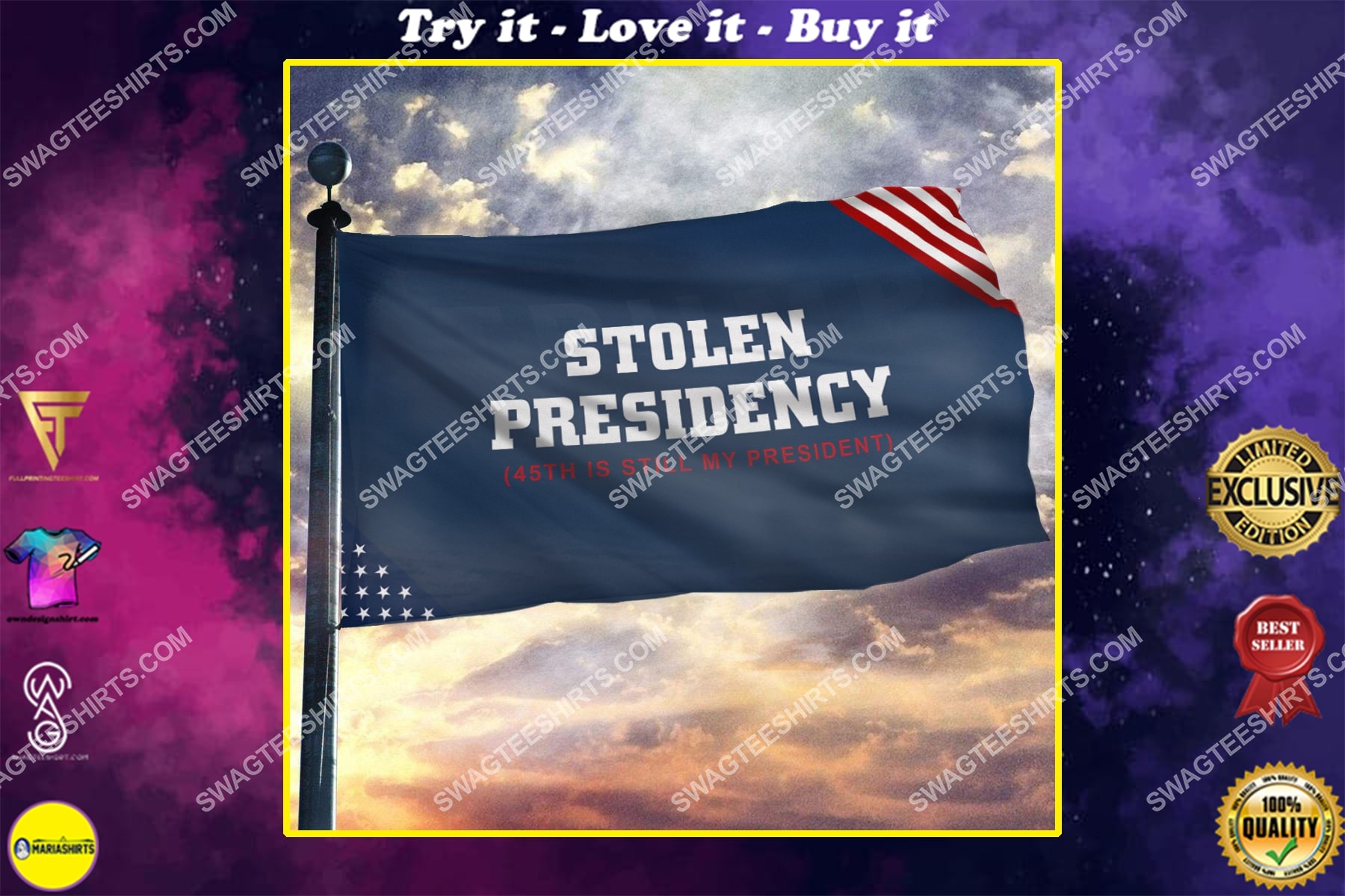 45th is still my president stolen presidency politics flag