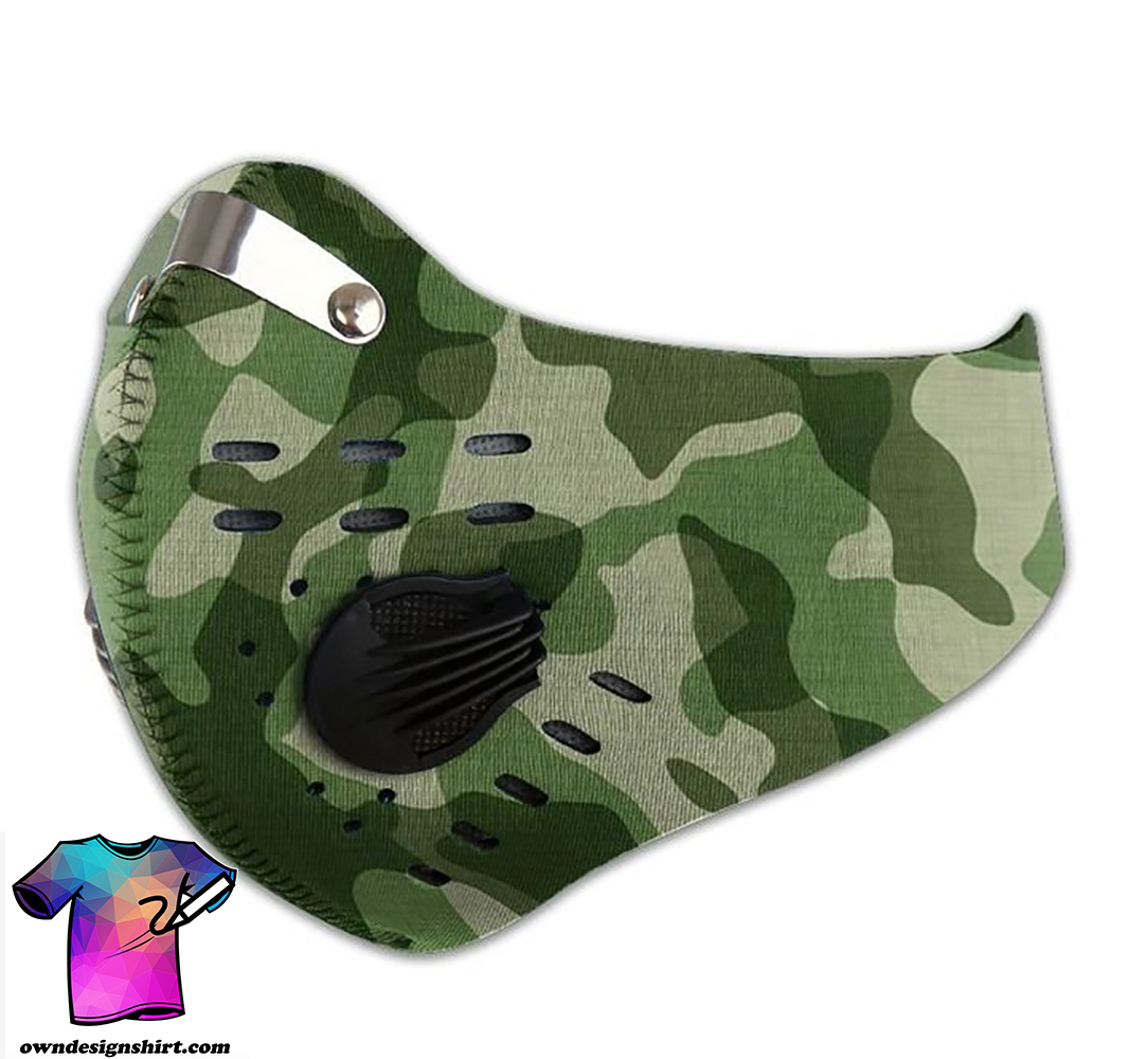 Army camo filter activated carbon face mask