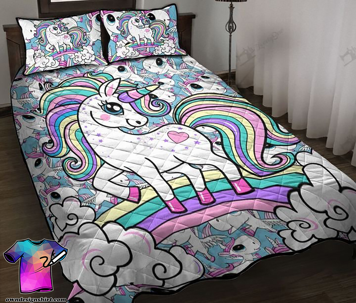Baby unicorn full printing quilt