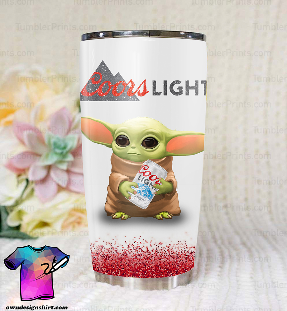 Baby yoda coors light all over print tumbler