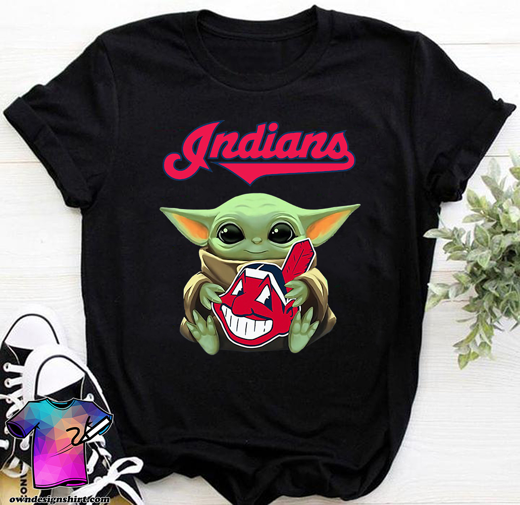 Baby yoda hug cleveland indians shirt