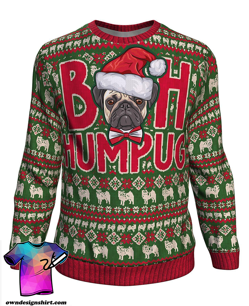 Christmas bah humpug all over print sweater