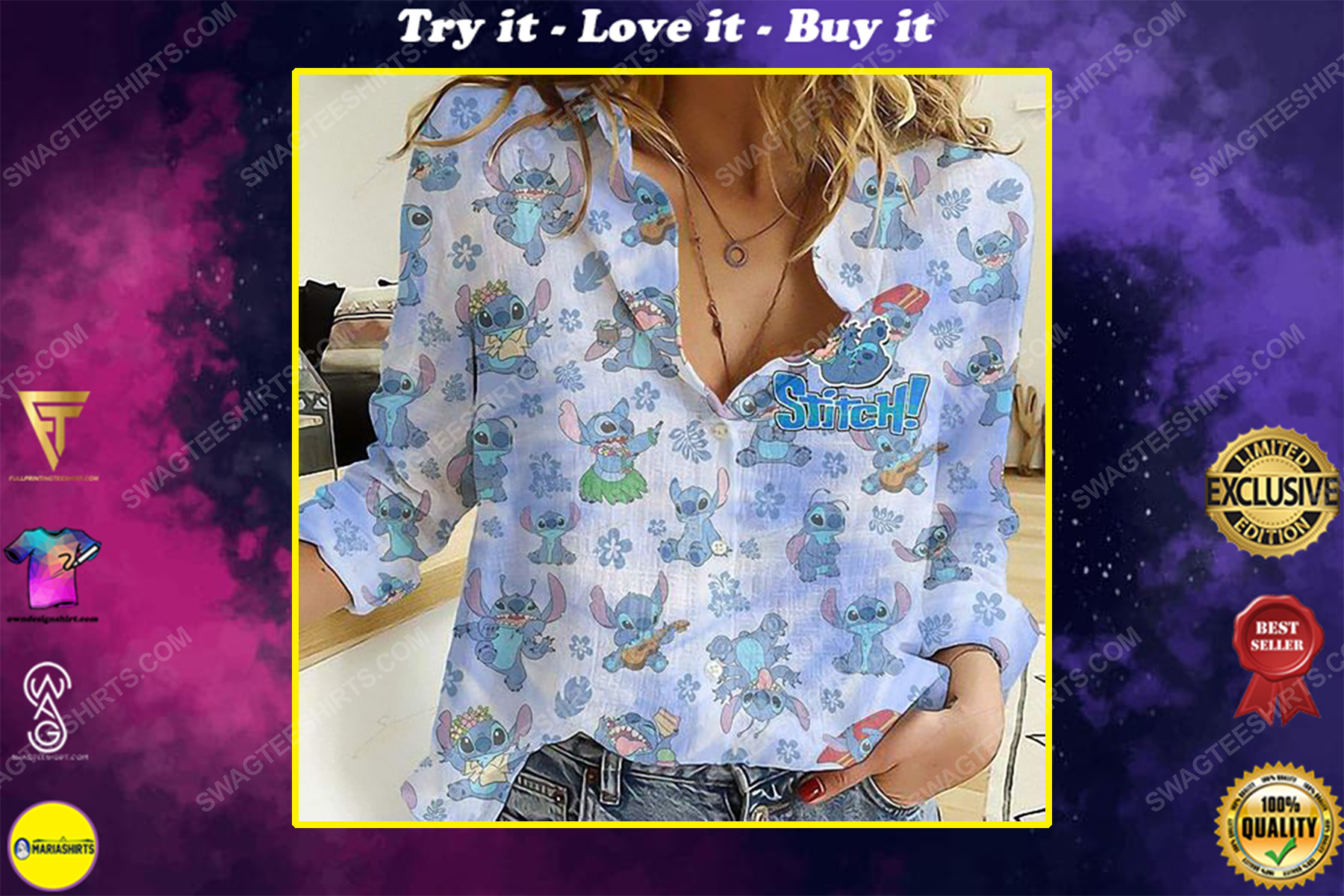 Stitch fully printed poly cotton casual shirt