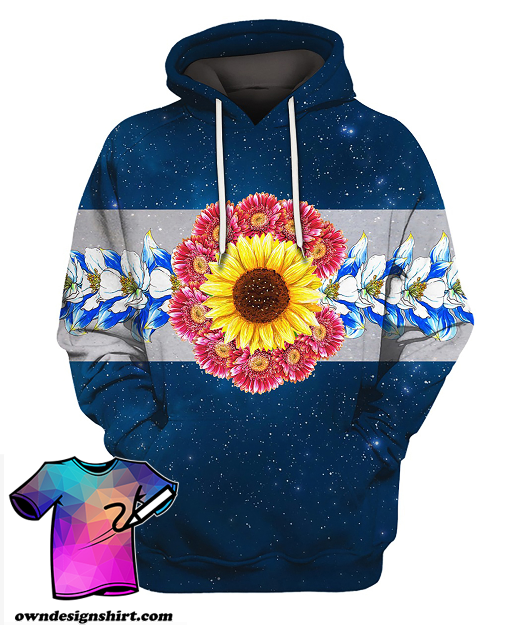 Flower galaxy full printing shirt