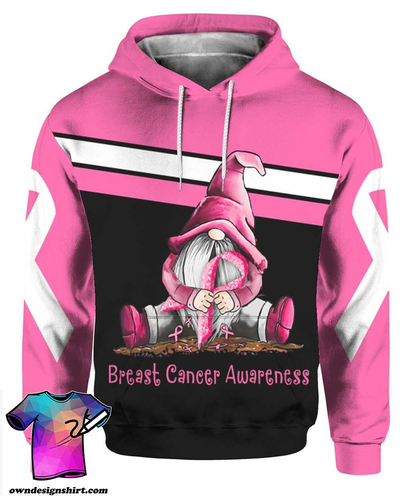 Gnome breast cancer awareness full printing shirt