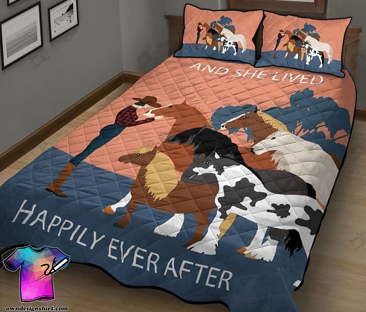 Horses and she lived happily ever after full printing quilt