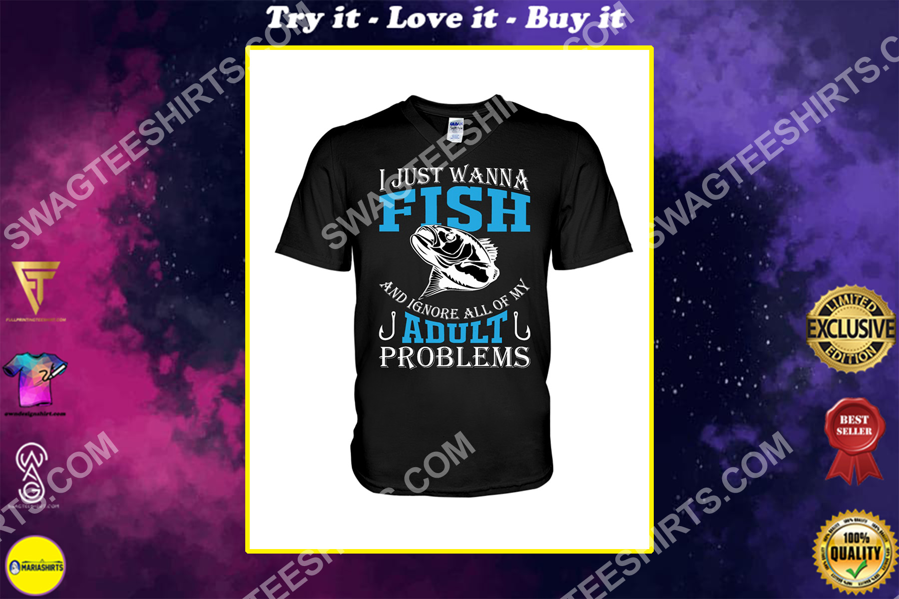 I Just Wanna Fish and Ignore all of My Adult Problems Shirt