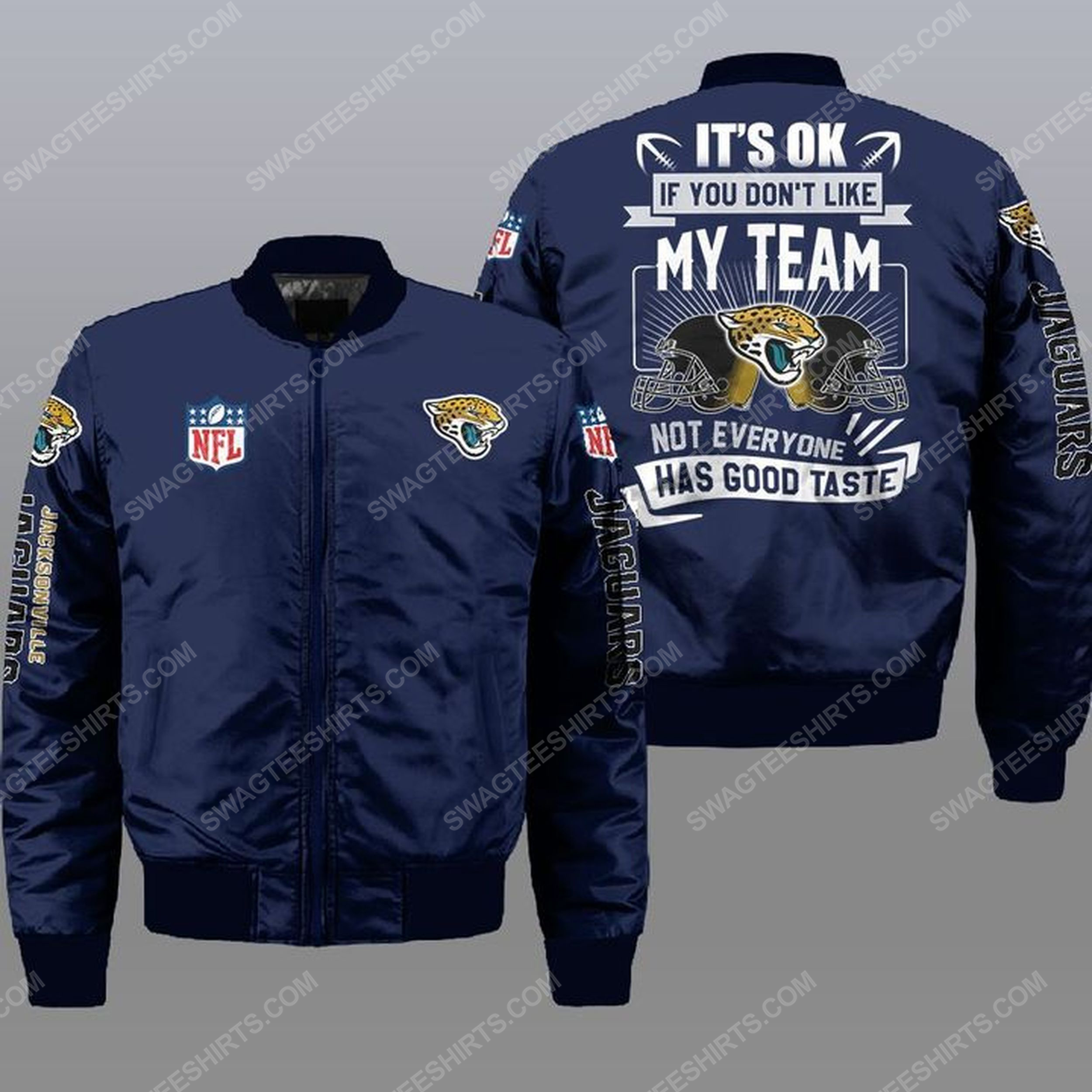 It's ok if you don't like my team jacksonville jaguars all over print bomber jacket -navy 1