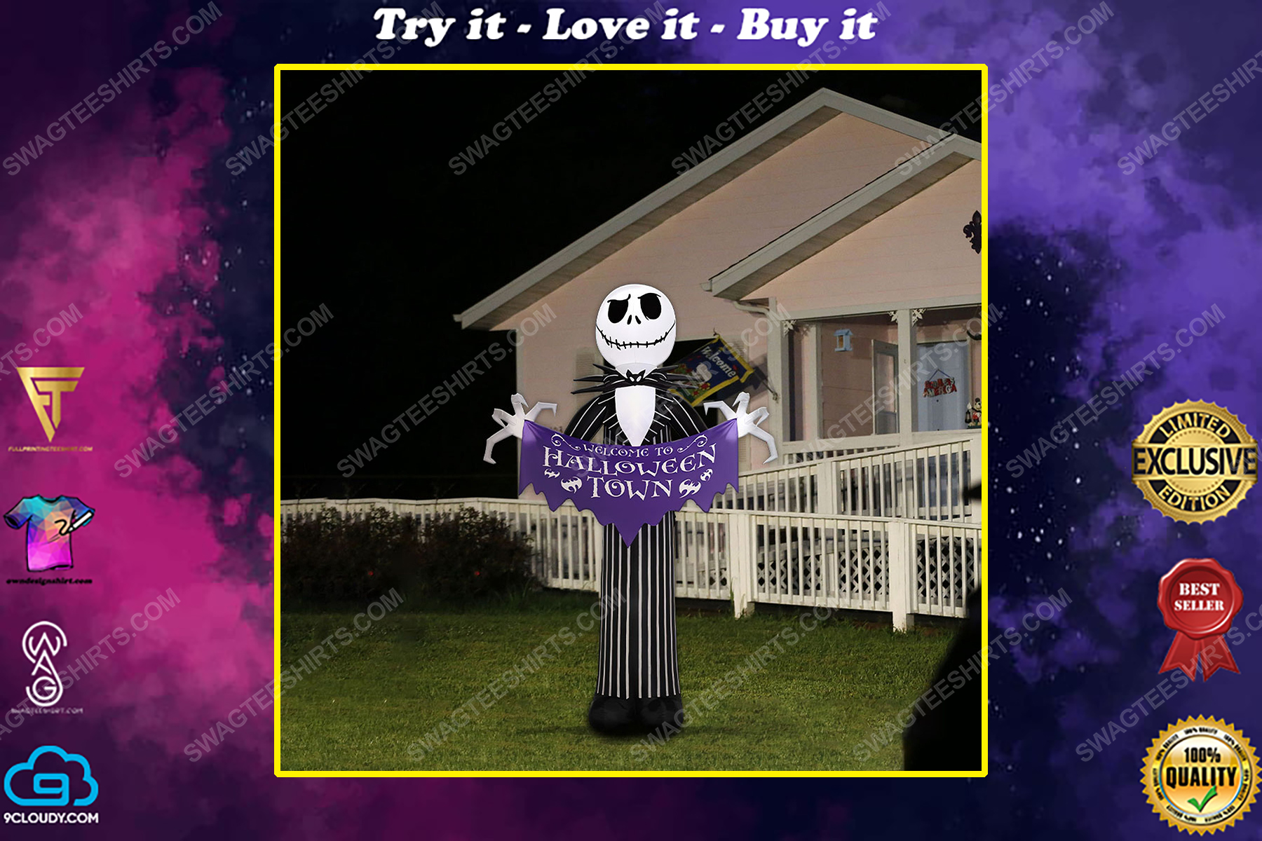 Jack skellington welcome to halloween town yard sign