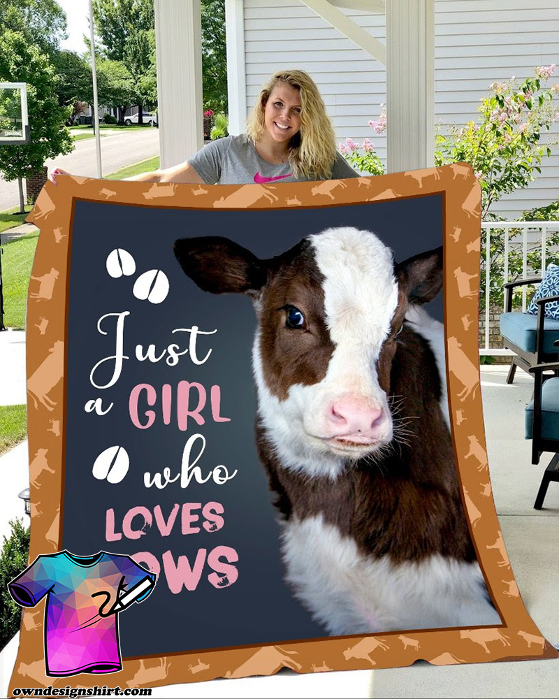 Just girl who loves cows full printing blanket
