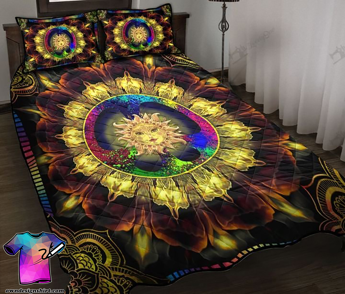 Mandala hippie sun full printing quilt