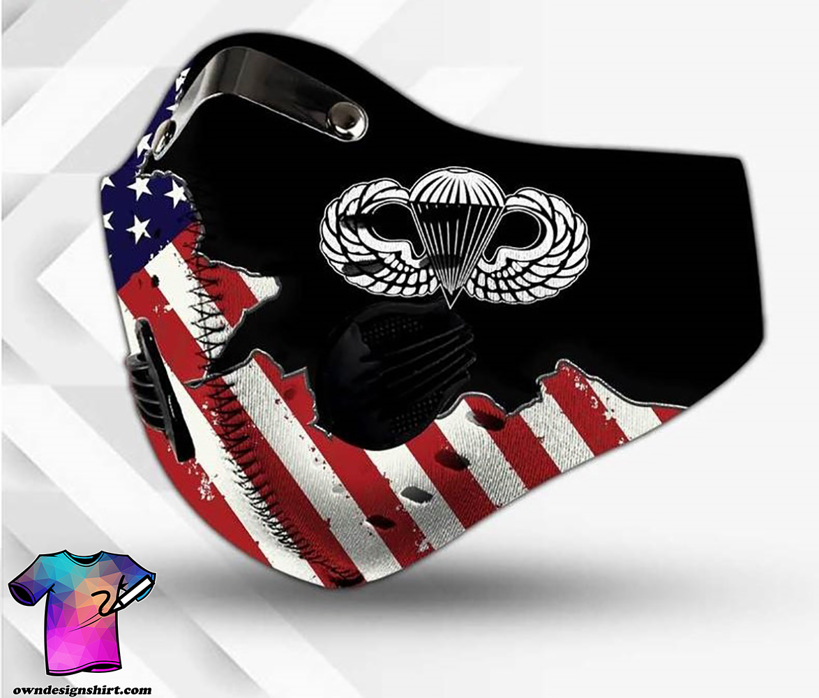 Paratrooper american flag filter activated carbon face mask