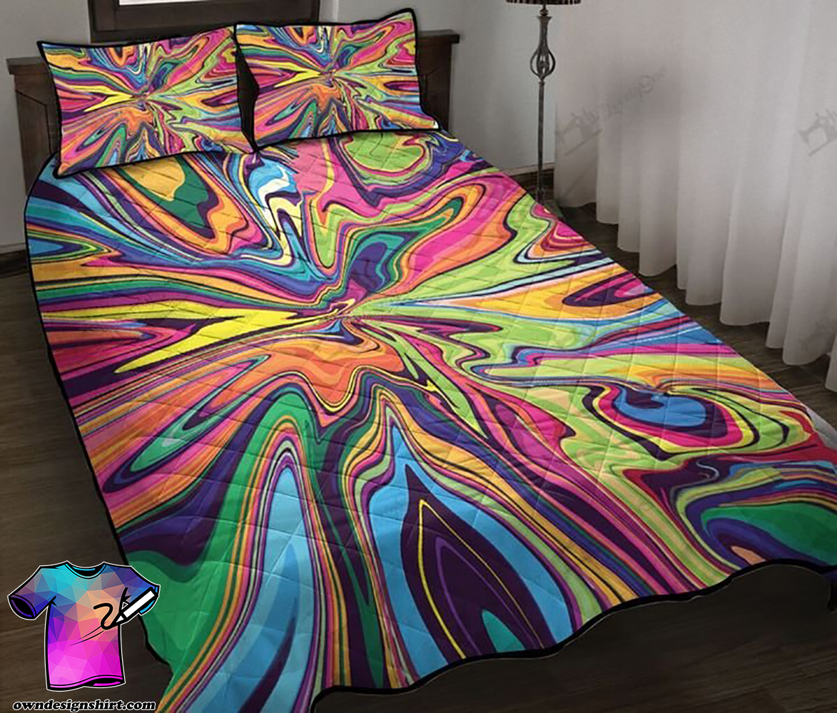 Psychedelic tie dye full printing quilt