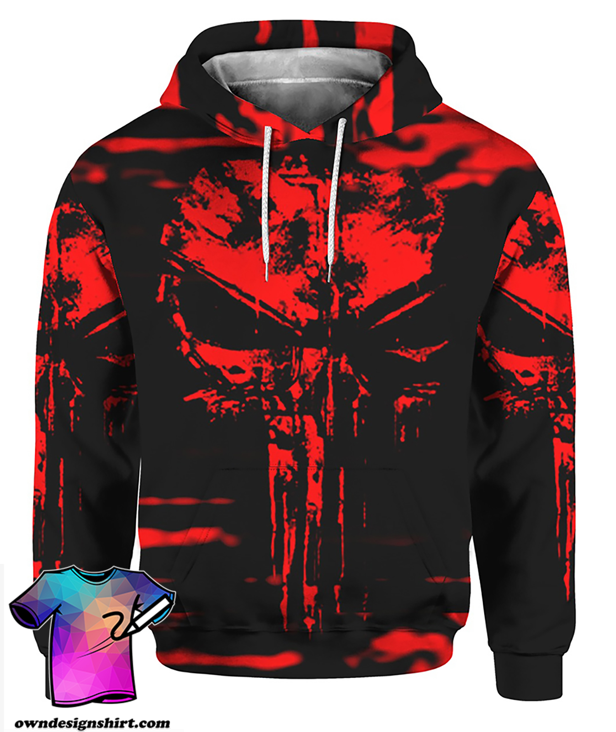 Skull I'm not the hero you wanted I'm the monster you needed all over print hoodie