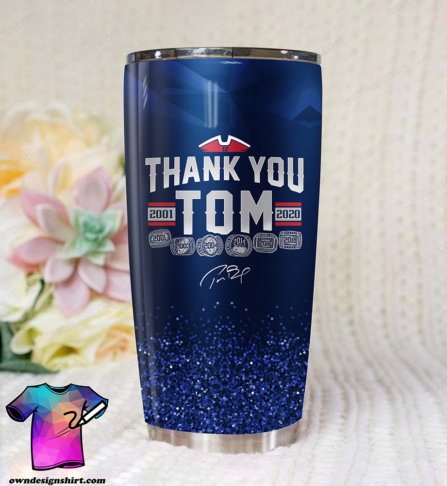 Thank you tom brady all over printed tumbler