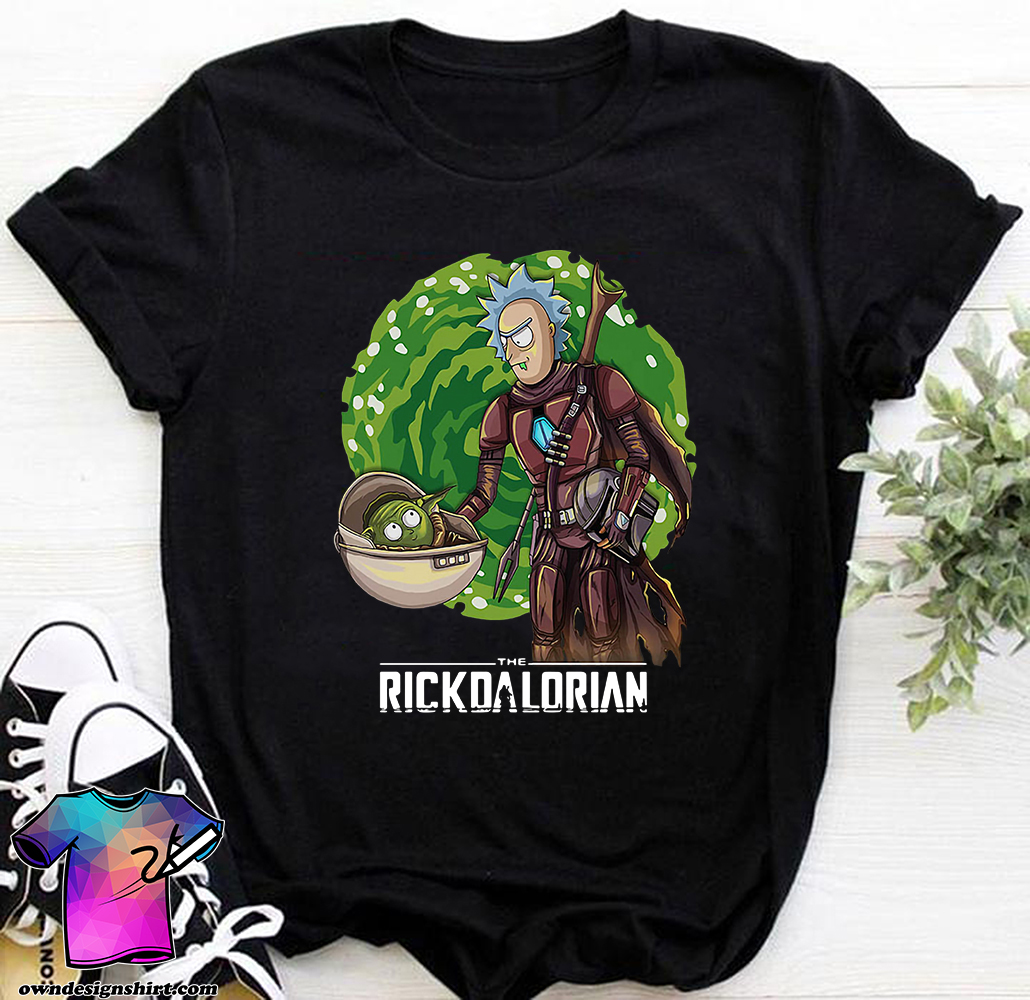 The rickdalorian baby yoda and rick shirt