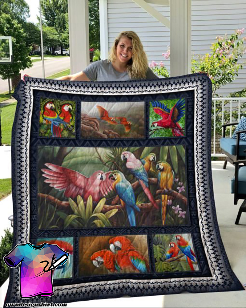 Tropical parrot full printing quilt