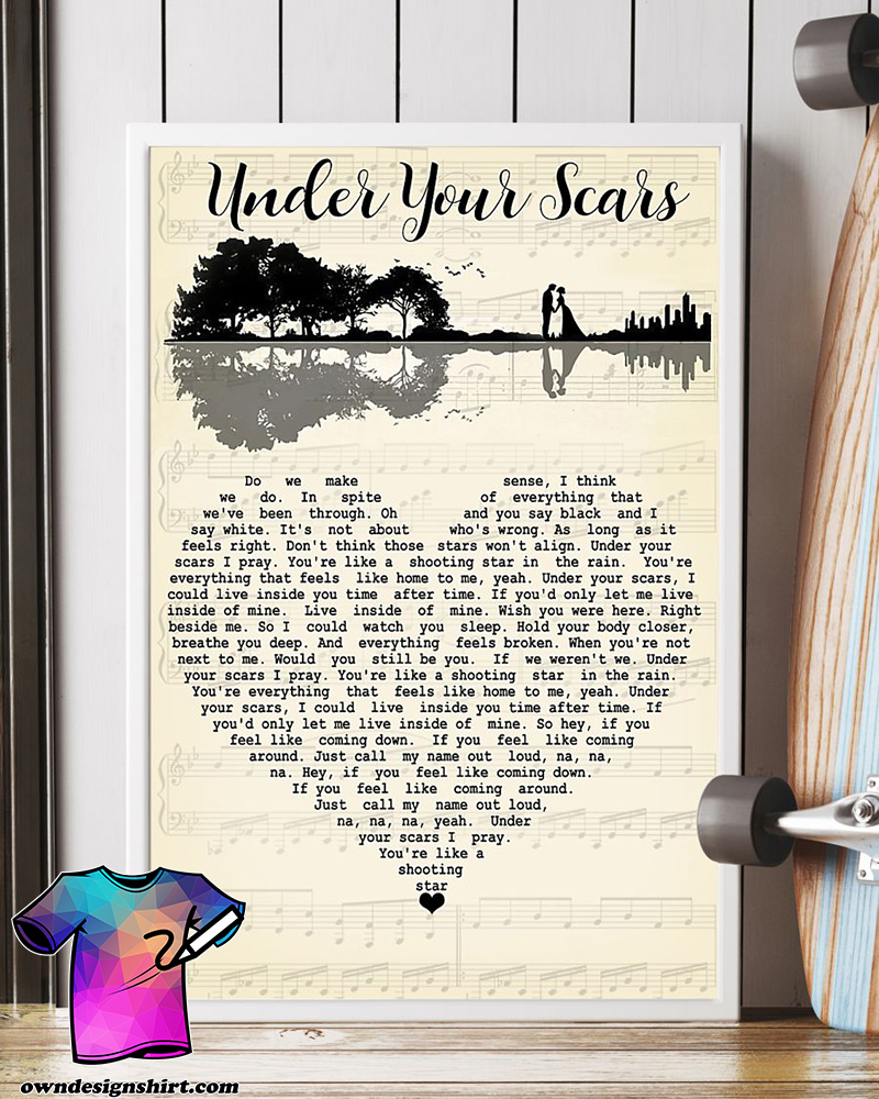 Under your scars guitar song lyrics poster