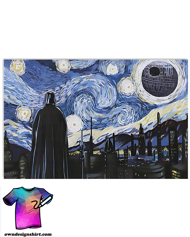 Vincent van gogh the starry night darth vader and death star poster