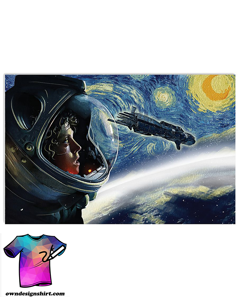 Vincent van gogh the starry night monster alien poster