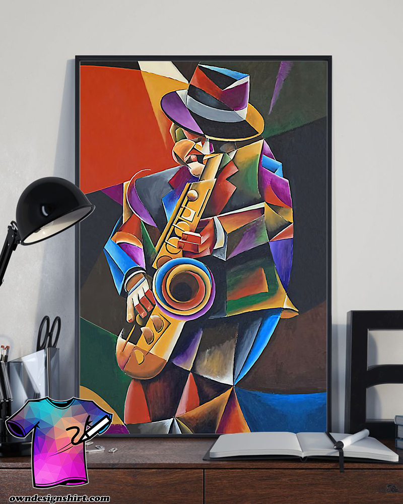 Wall art saxophone art man poster