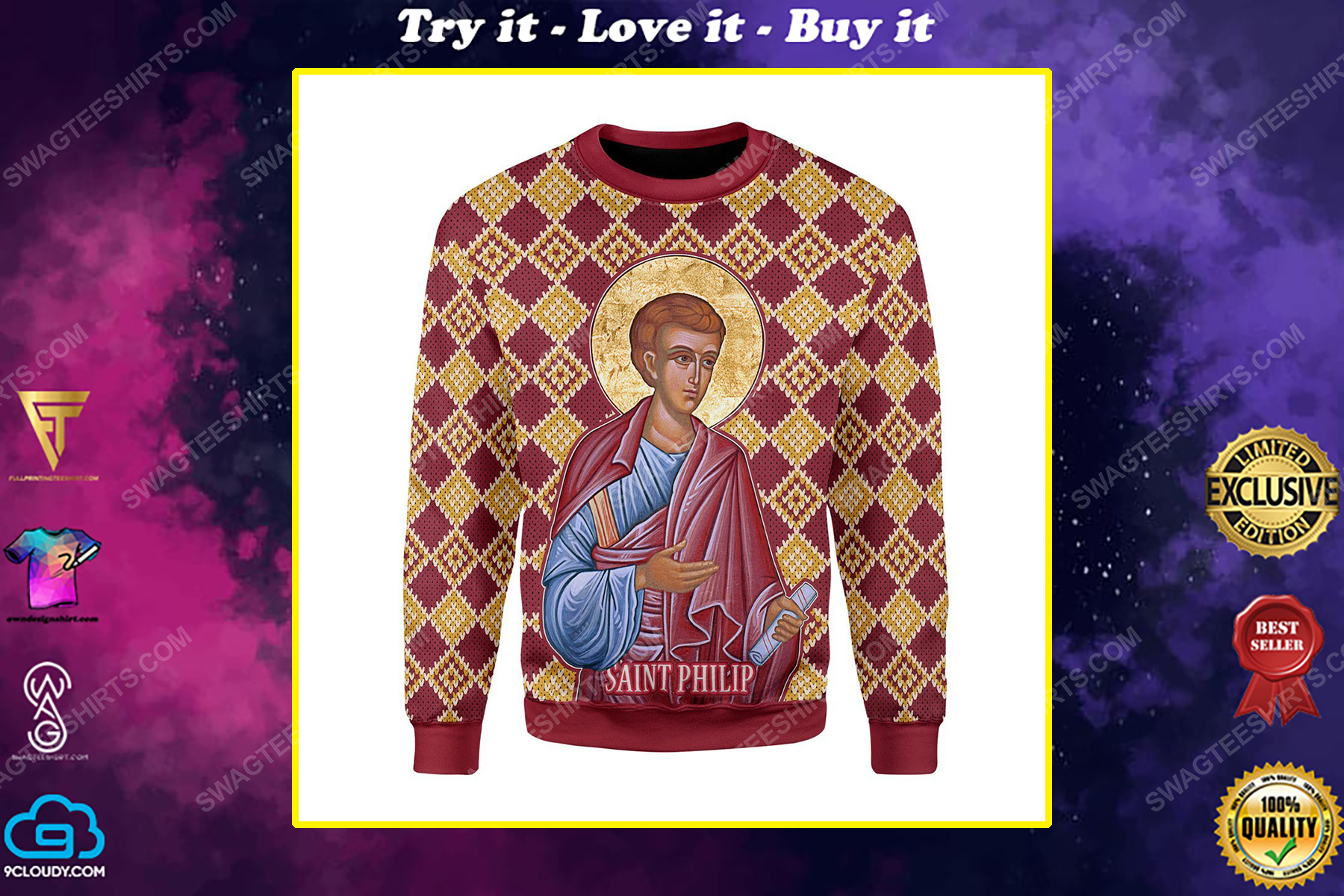Christmas time saint philip the apostle ugly christmas sweater