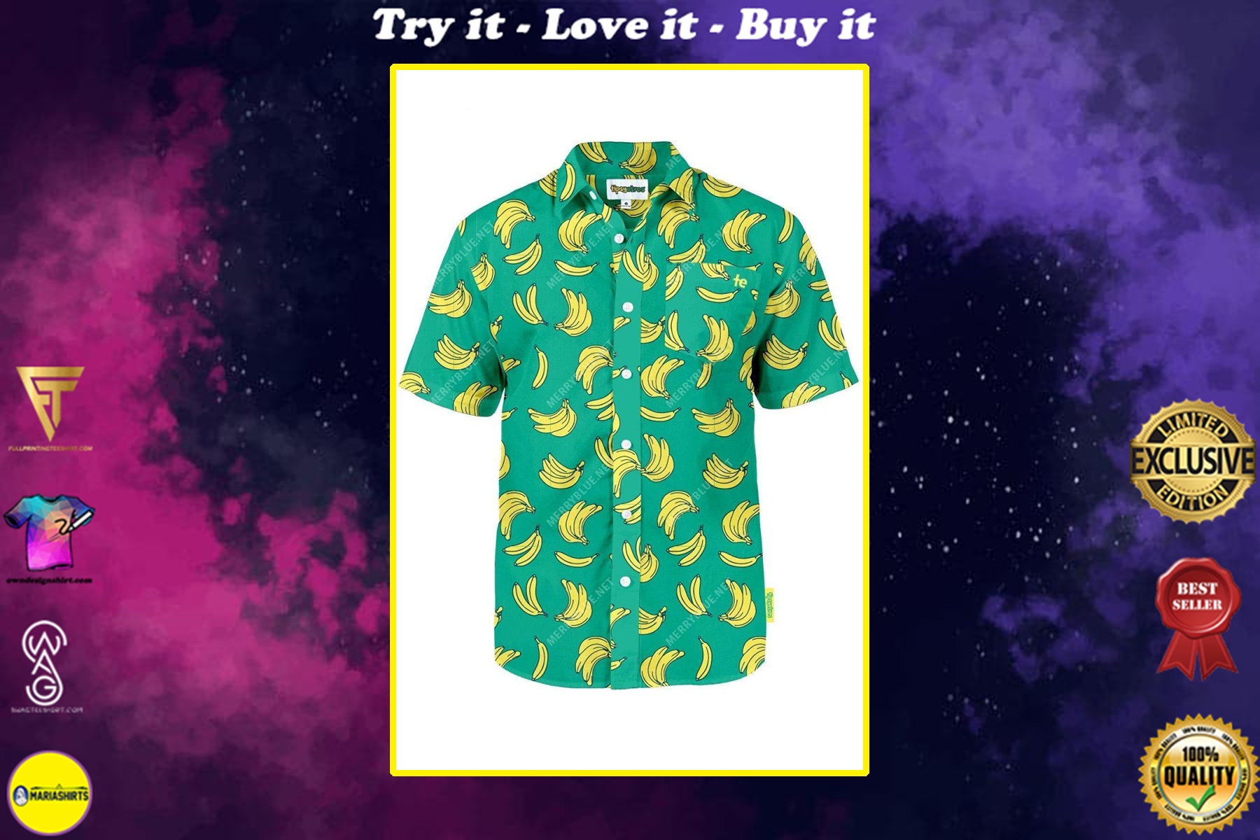 banana summer all over printed hawaiian shirt