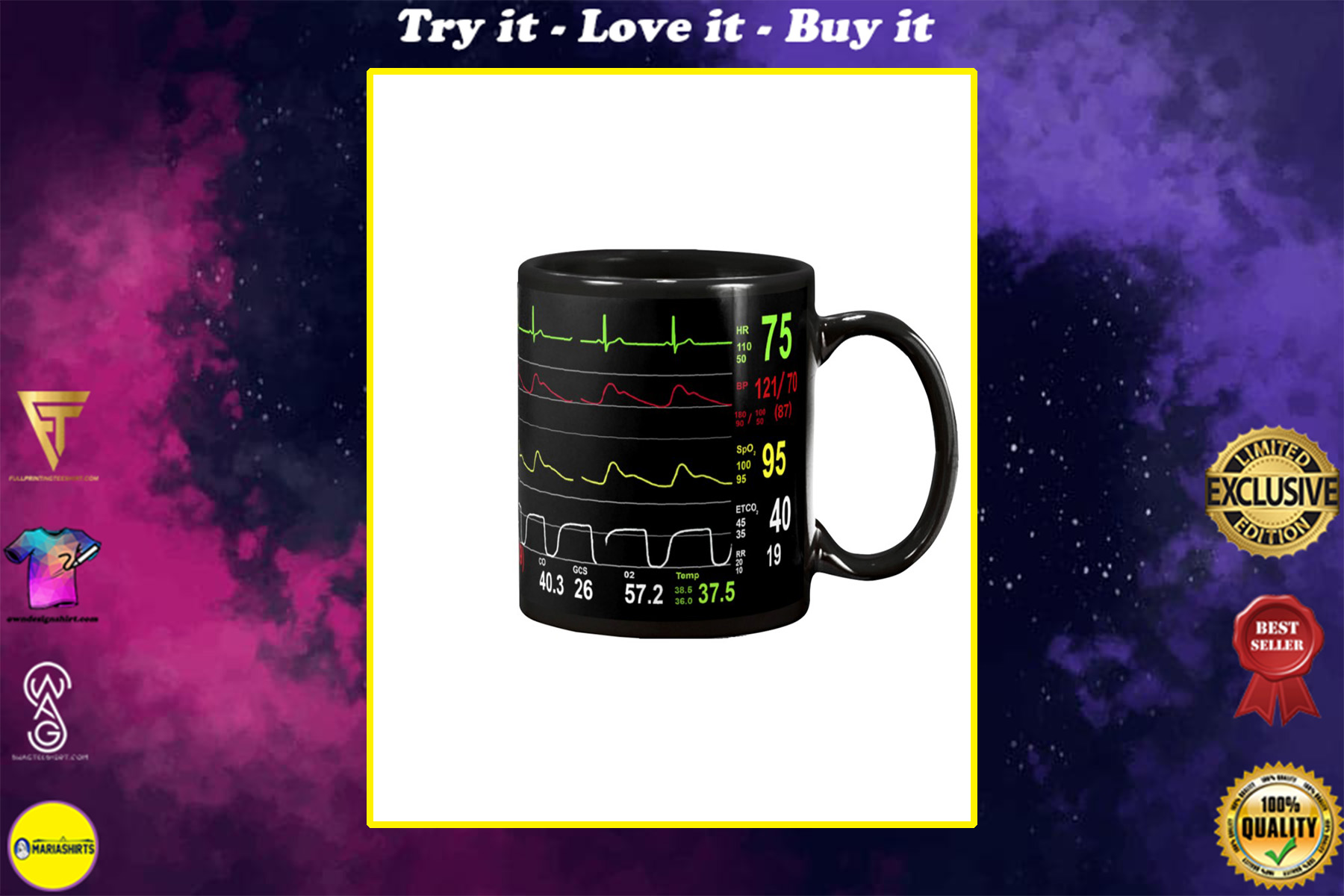 cardiologist number screen all over printed mug