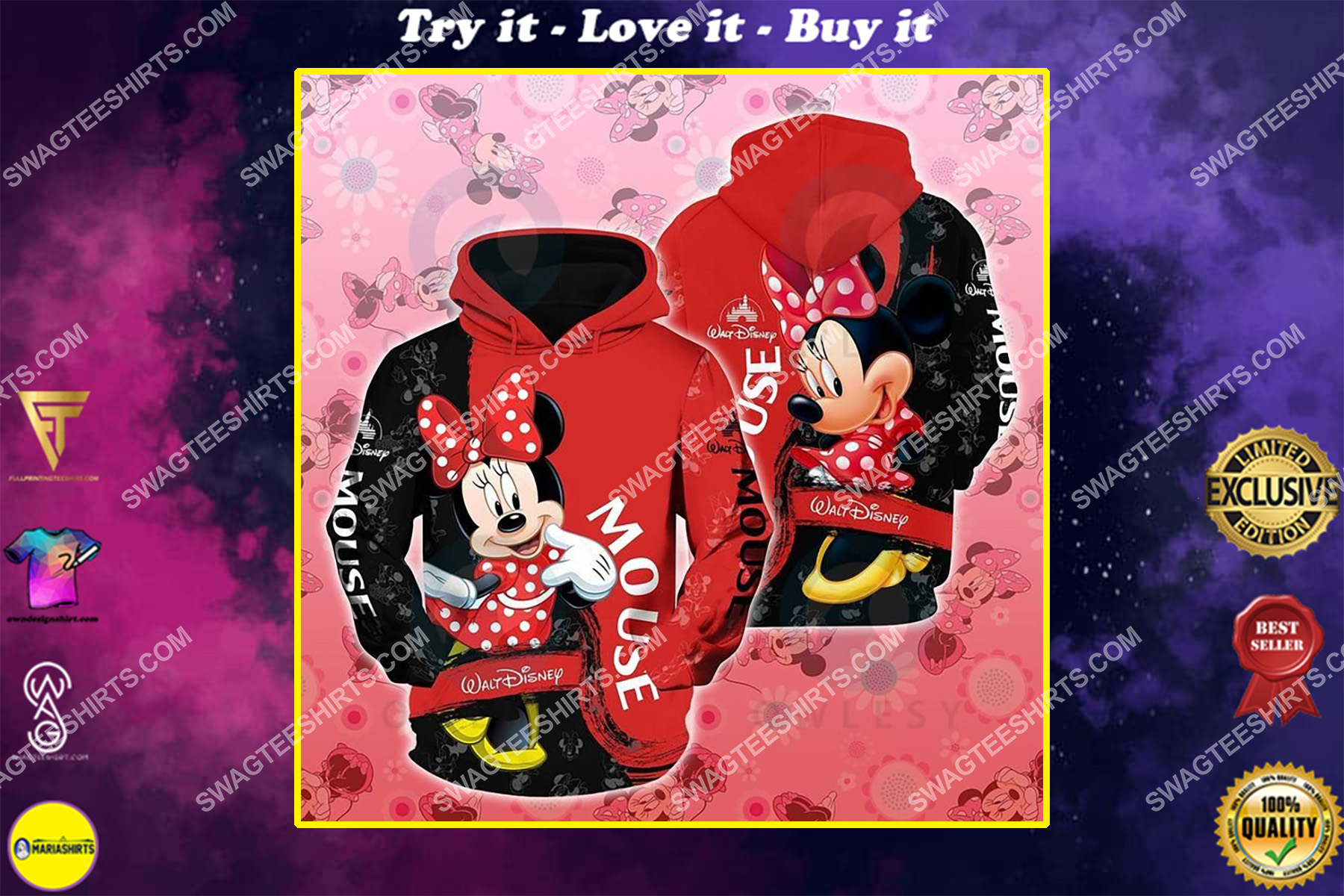 cartoon movie minnie mouse all over printed shirt