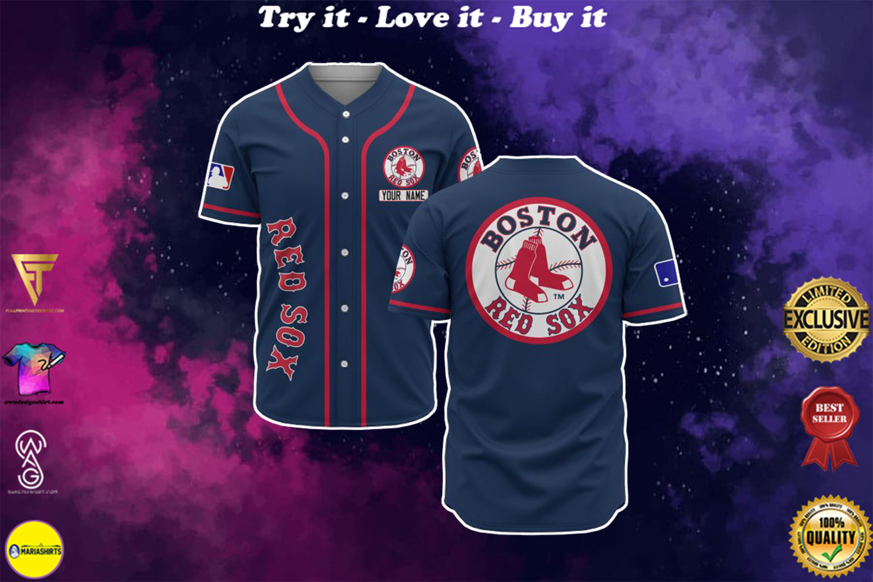 custom name boston red sox baseball shirt