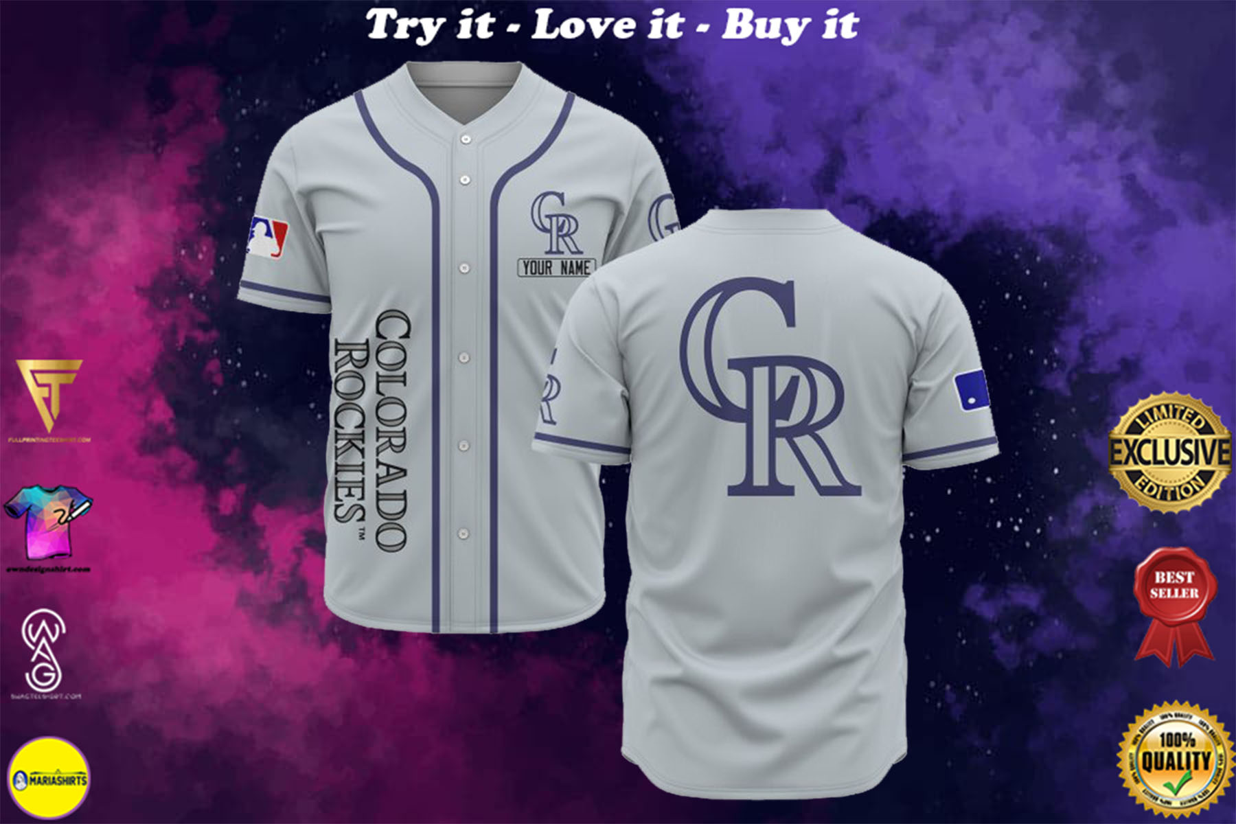 custom name colorado rockies baseball shirt