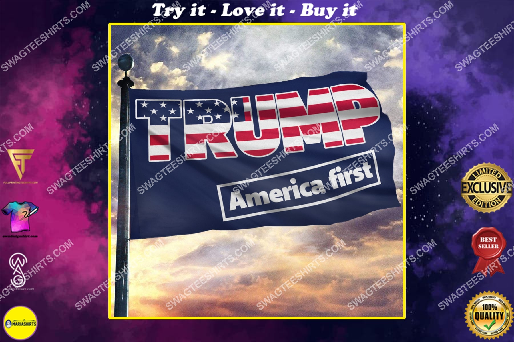 donald trump 2024 america first politics flag