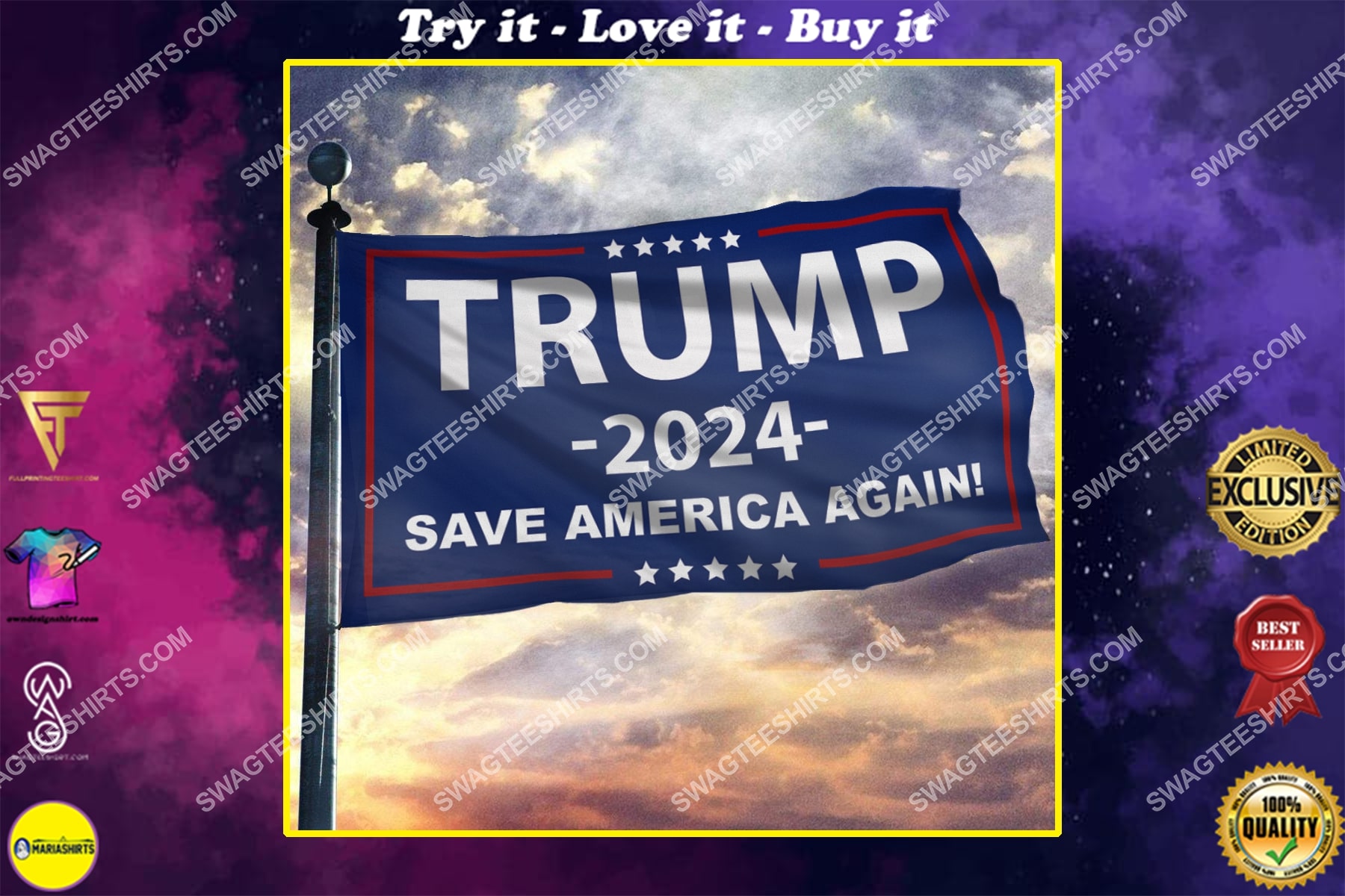 donald trump 2024 save america again politics flag