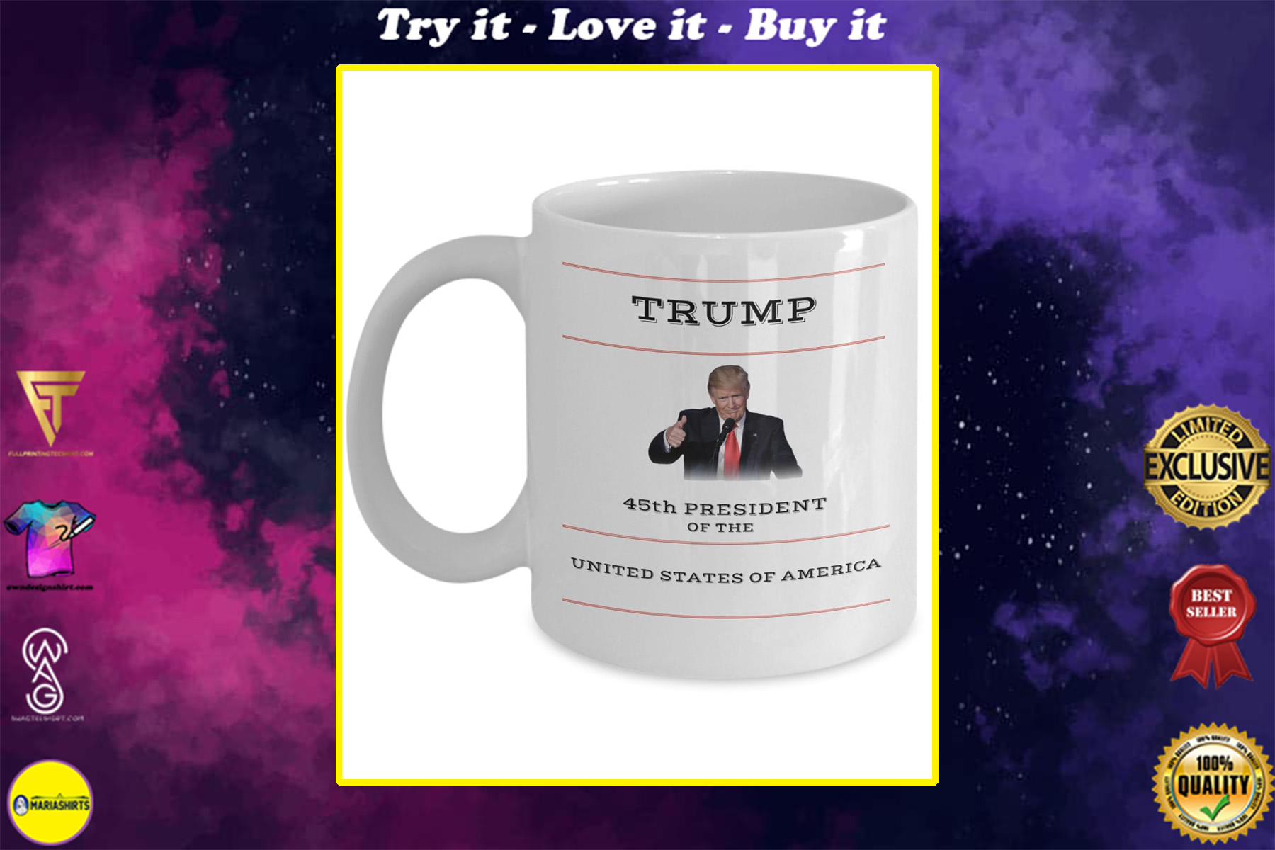 donald trump 45th president of the united states of american mug