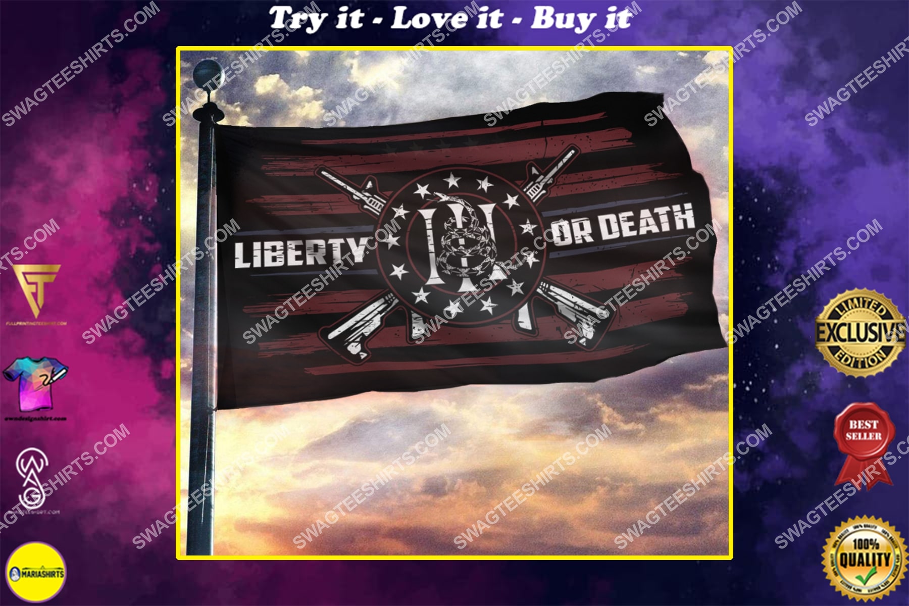 don't tread on me liberty or death politics flag