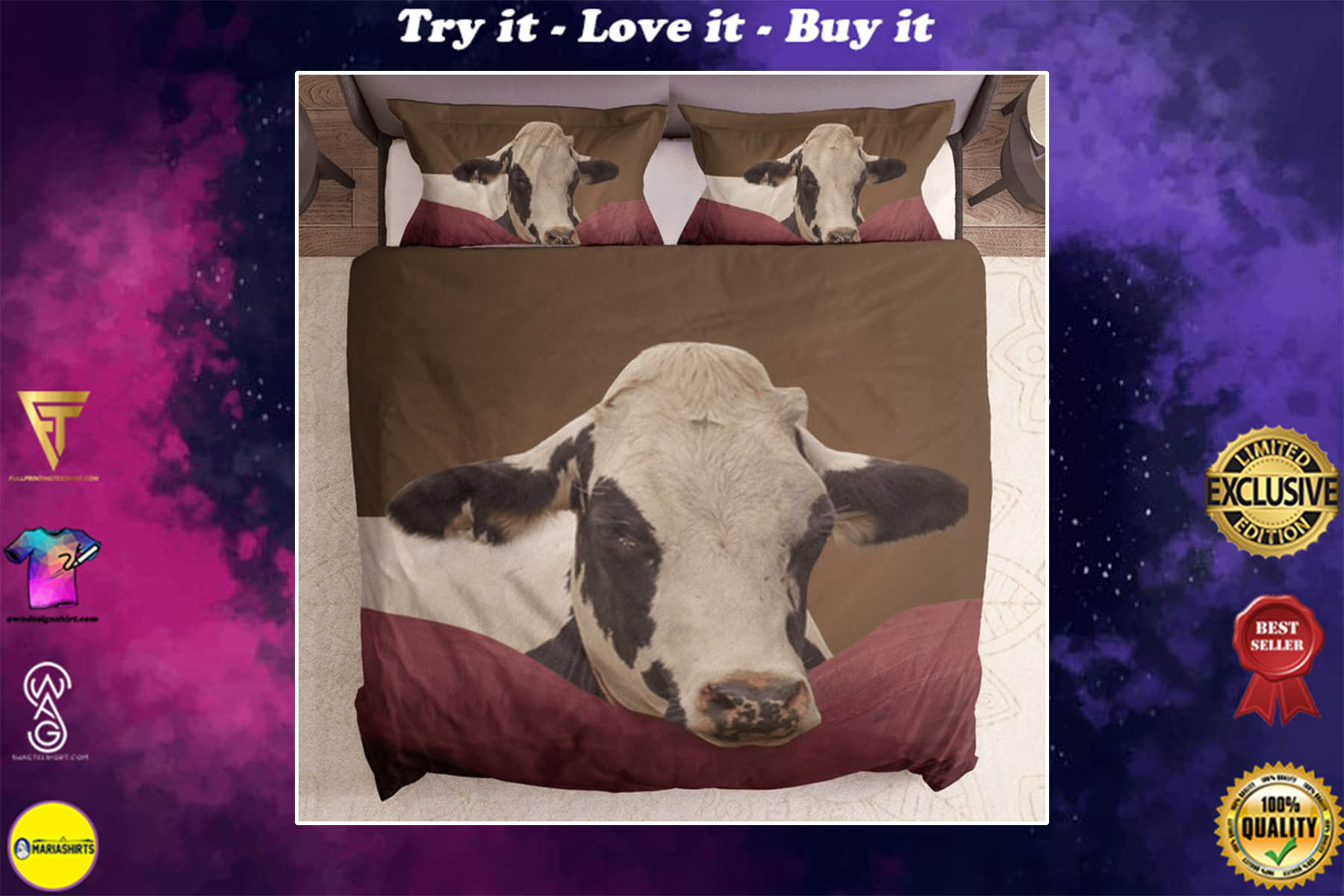farm life cow bedding set