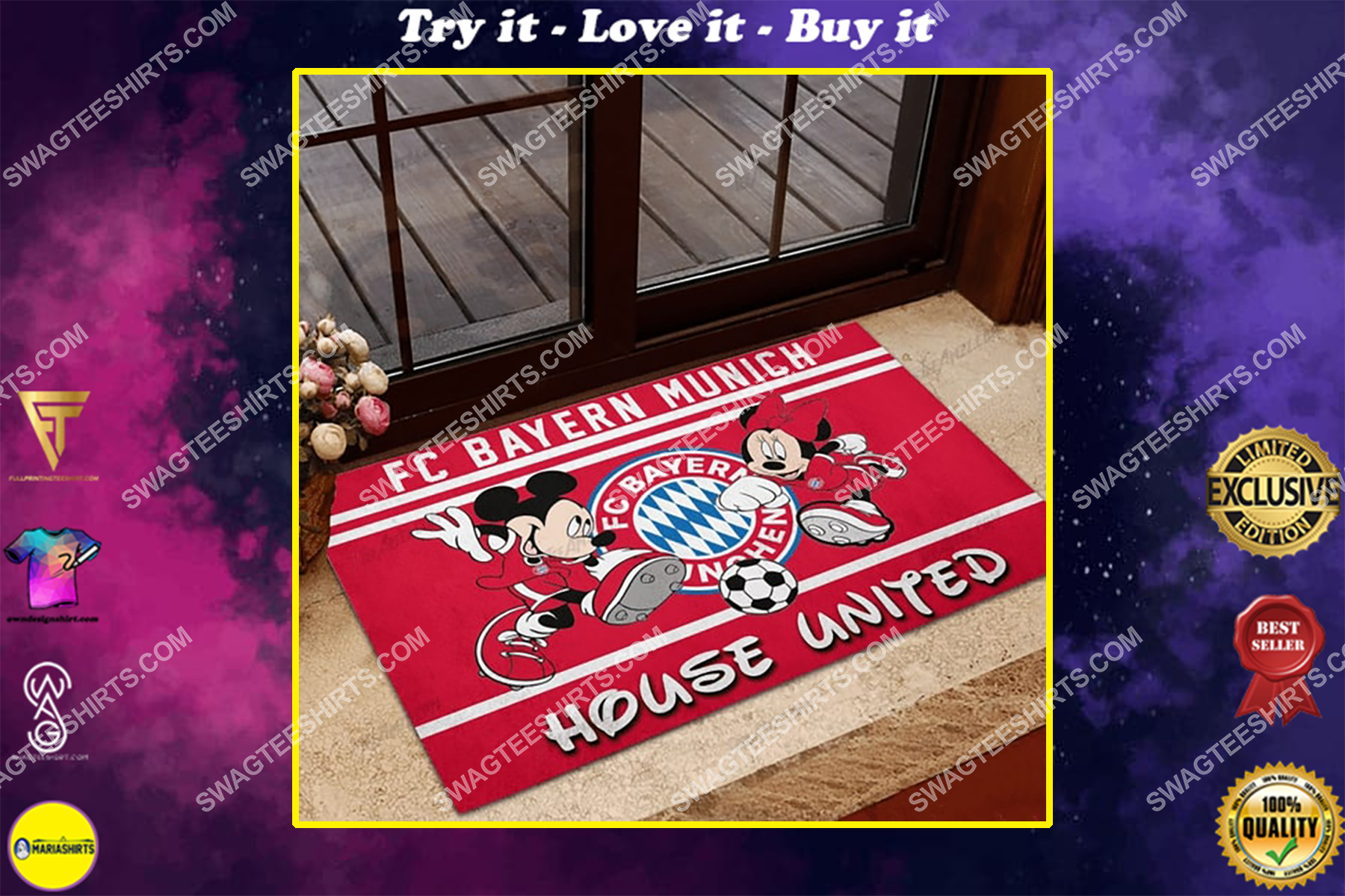 fc bayern munchen house united mickey mouse and minnie mouse doormat