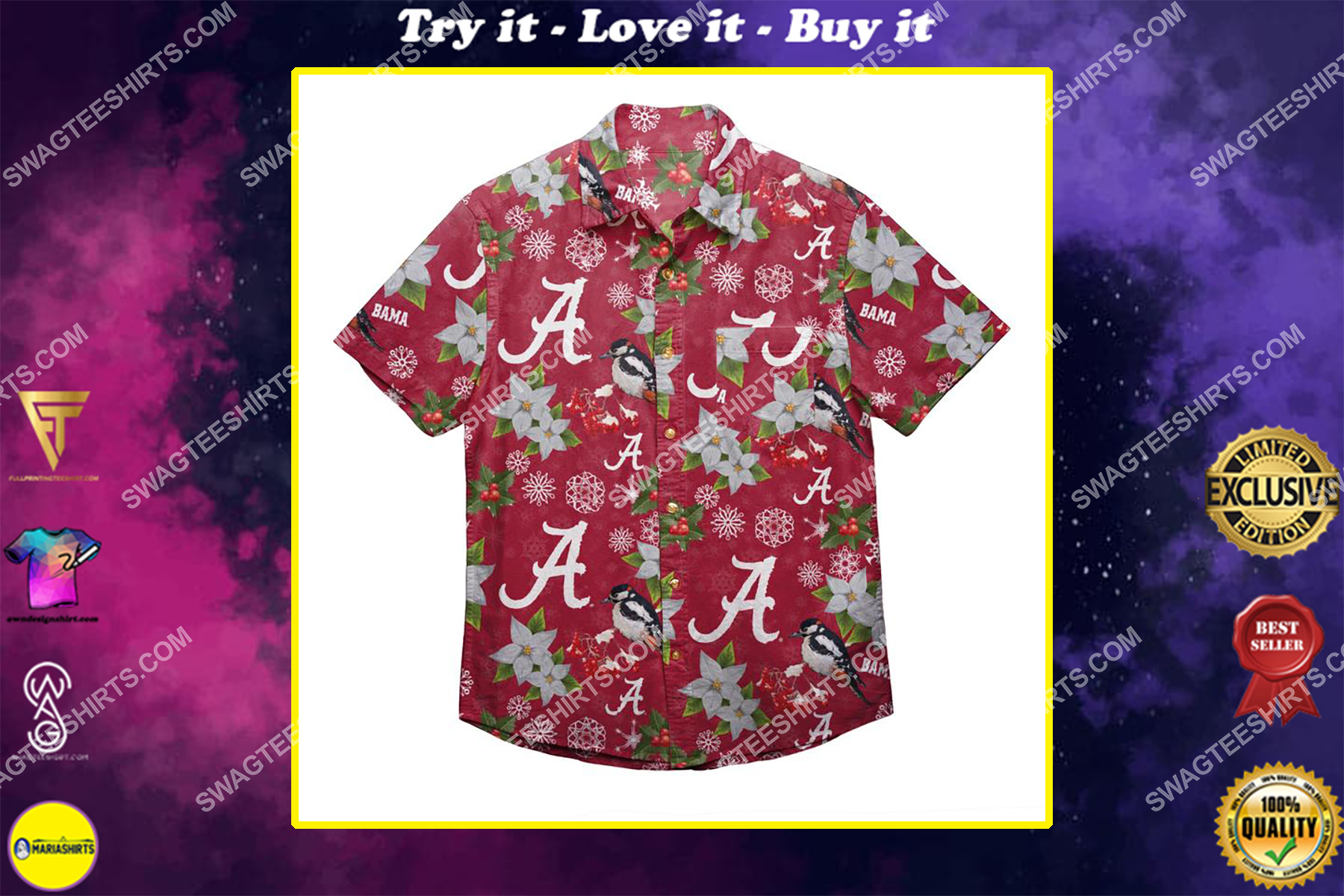 floral alabama crimson tide football full print hawaiian shirt