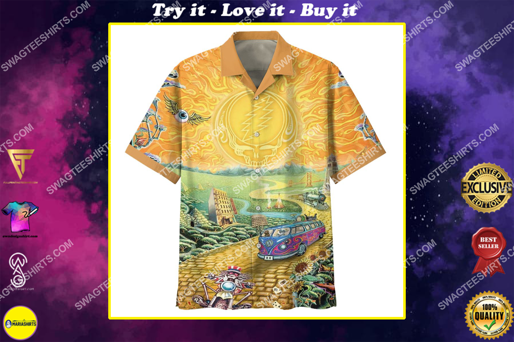 Rock Band Grateful Dead Hawaiian T-shirt - Shibtee Clothing