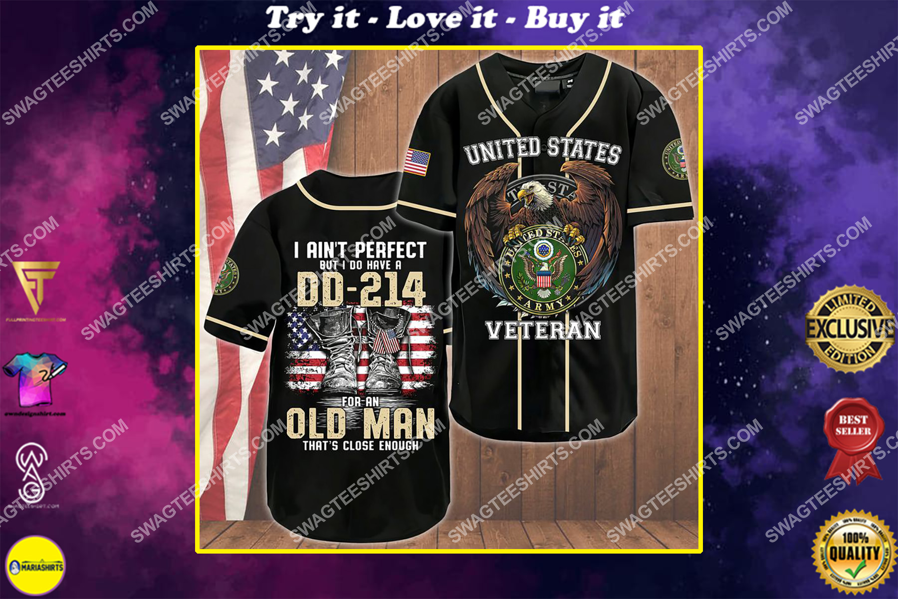 i ain't pperfect but i do have a dd-214 for an old man that's close enough army veteran baseball shirt