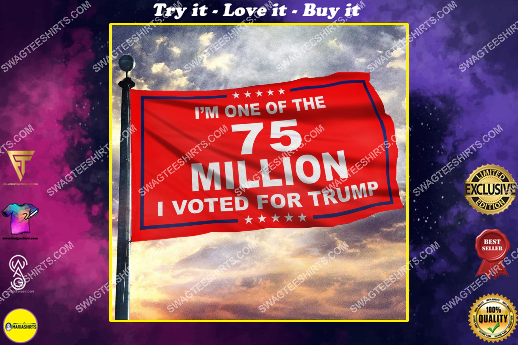 i'm one of the 75 million i voted for trump flag
