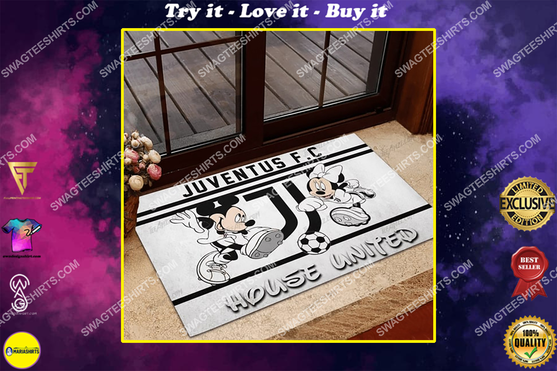 juventus football club house united mickey mouse and minnie mouse doormat