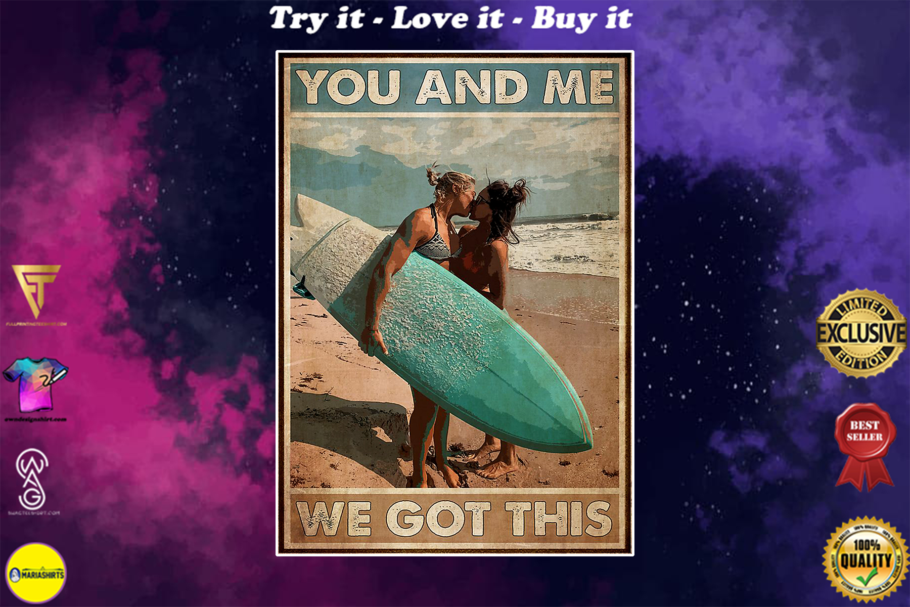 lgbt surfing you and me we got this vintage poster
