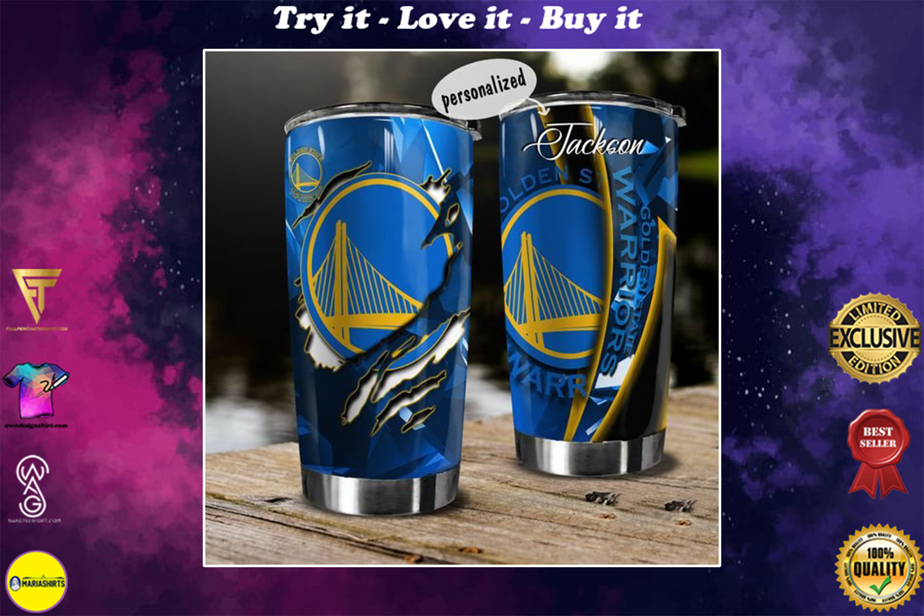 personalized name golden state warriors team tumbler 1