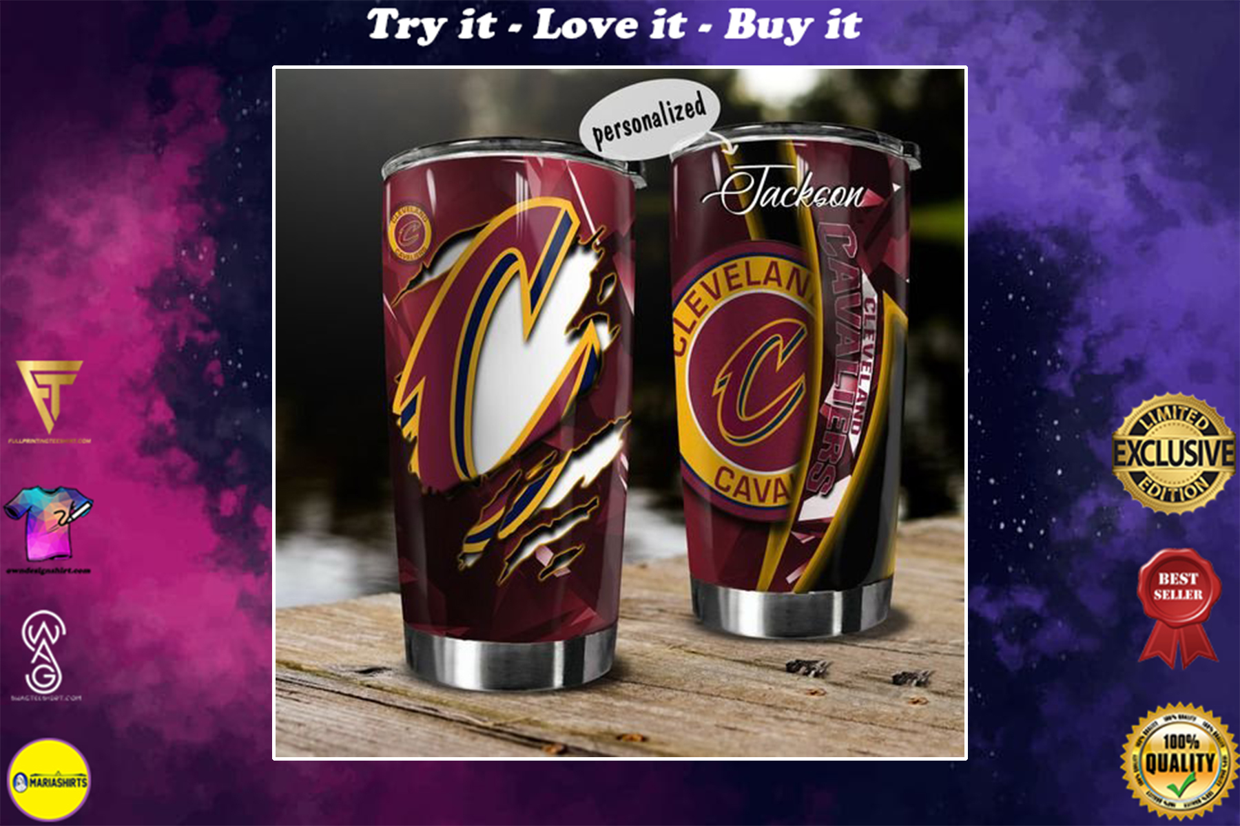 personalized name national basketball association cleveland cavaliers tumbler