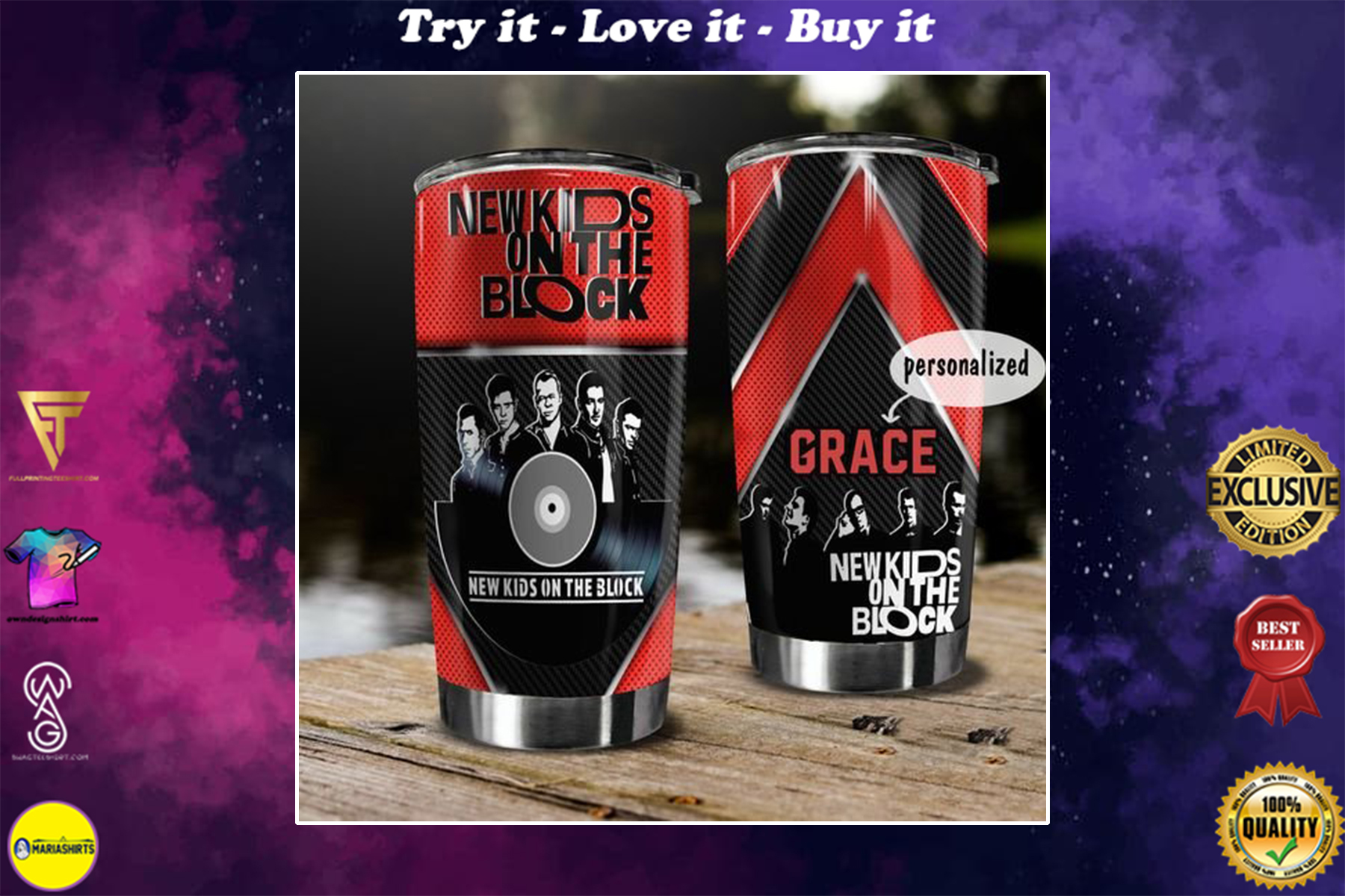 personalized name new kids on the block tumbler