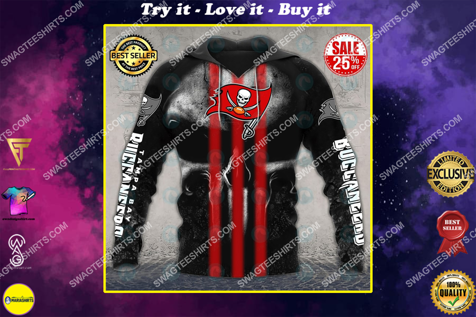 skull tampa bay buccaneers football team all over printed shirt