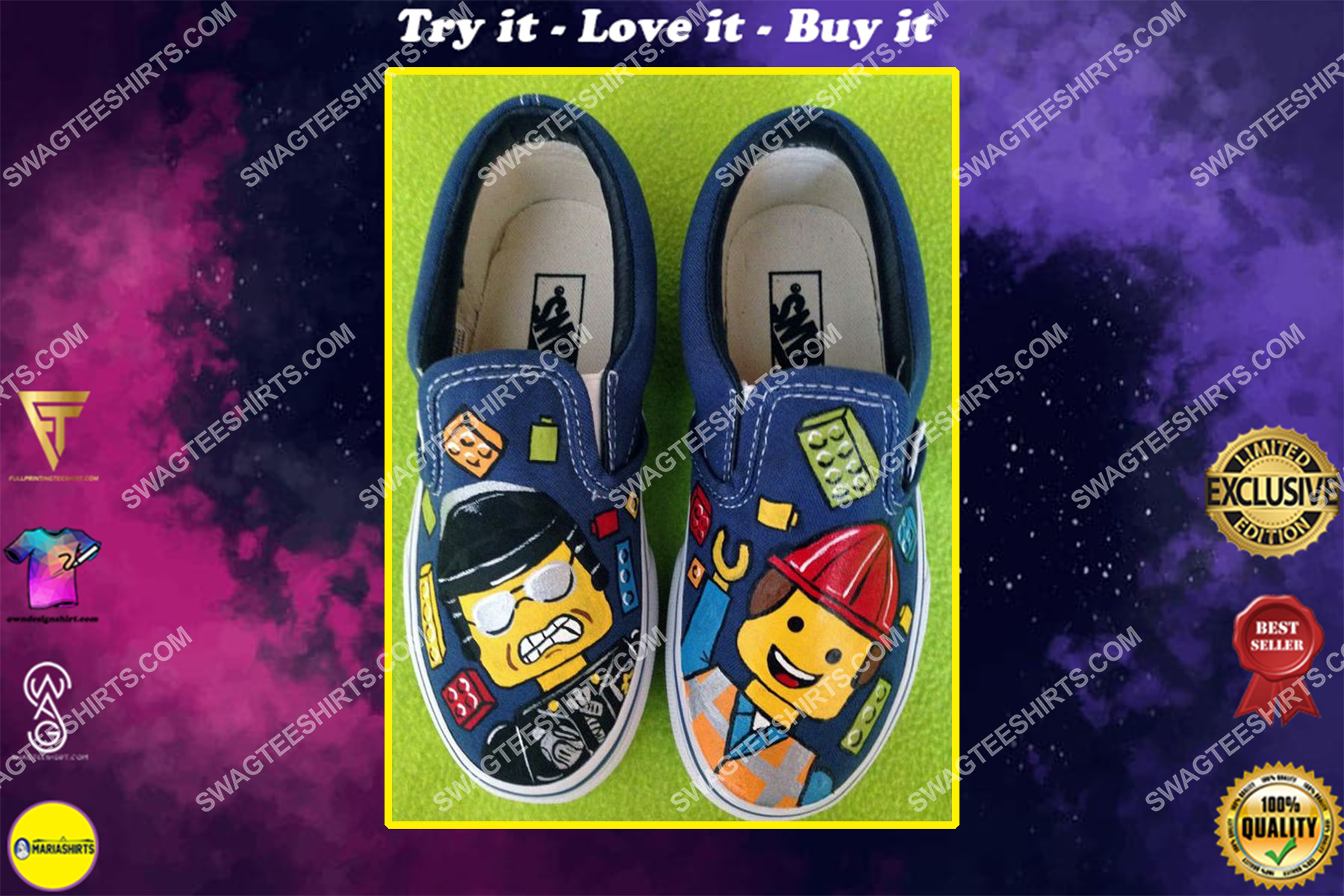 star wars lego all over print slip on shoes