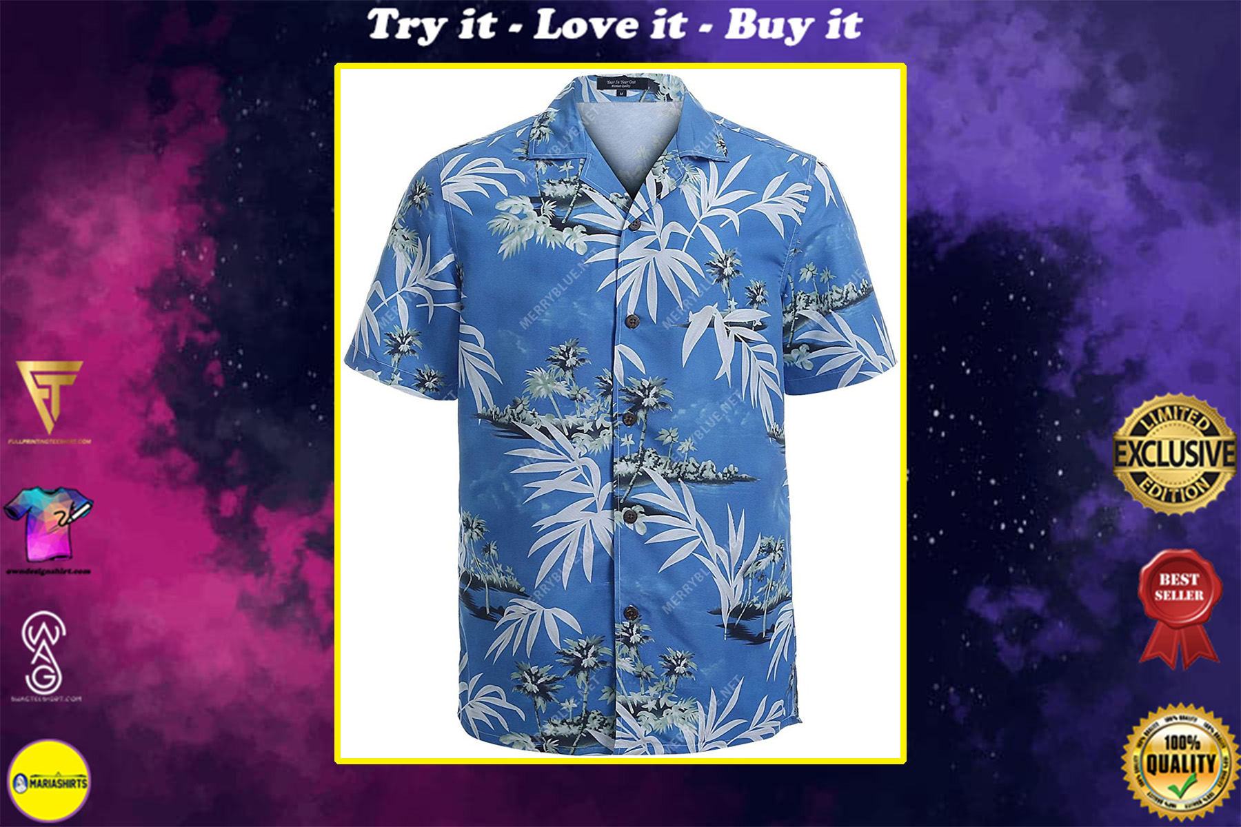 summer vibe tropical all over printed hawaiian shirt