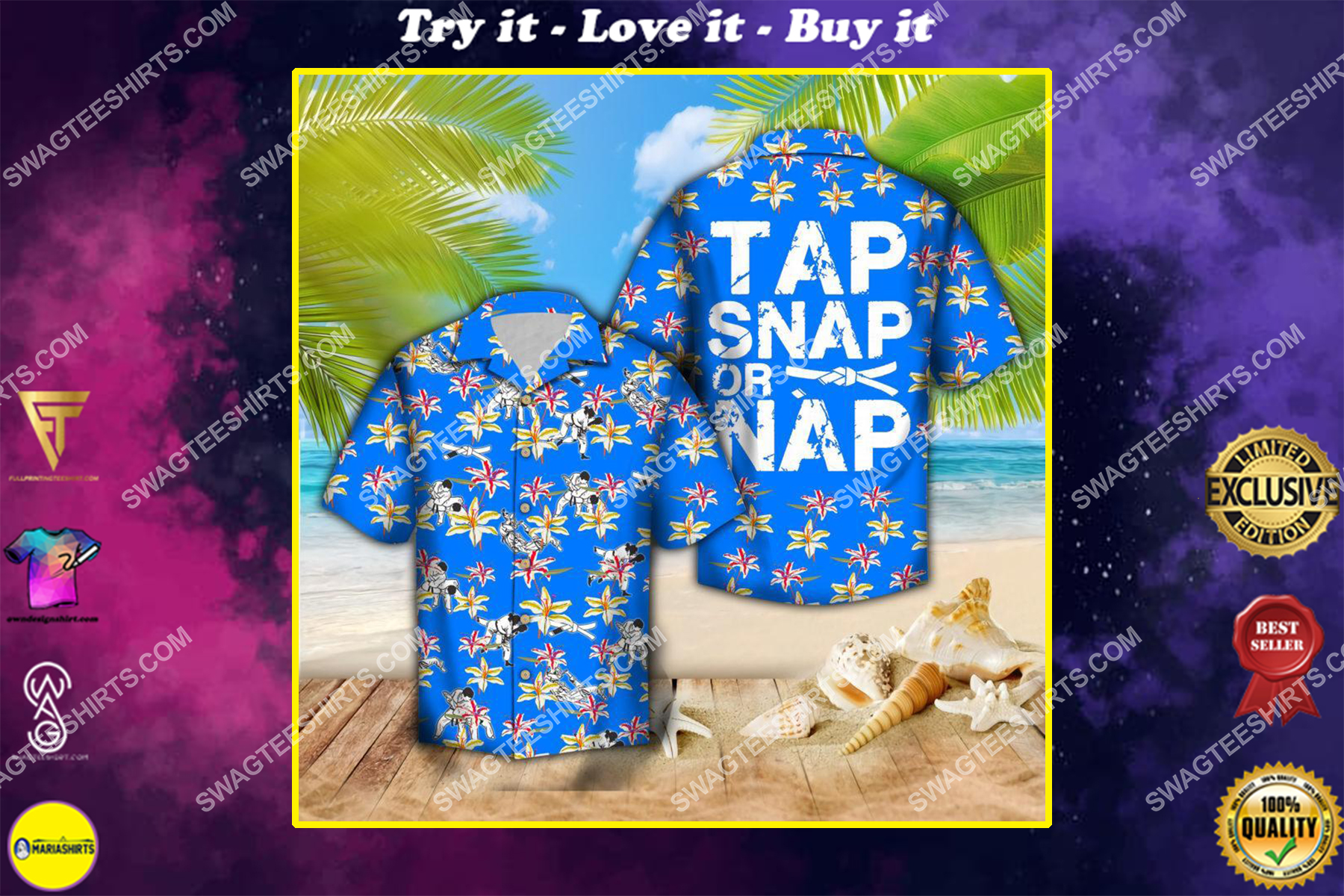 tap snap or nap summer hawaiian shirt